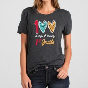 Maroutee 100 Days Of Loving 1st Grade T-Shirt