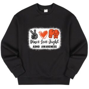 Maroutee ADHD Awareness Peace Love Boxing Sweater
