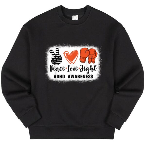 Maroutee ADHD Awareness Peace Love Boxing Sweater