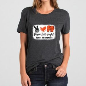 Maroutee ADHD Awareness Peace Love Boxing T-Shirt