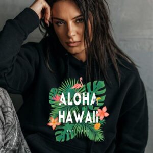 Maroutee Aloha Hawaii Island Flamingo Hoodie