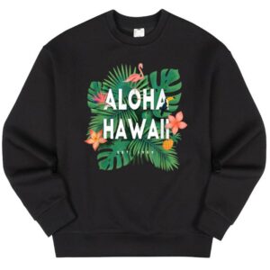 Maroutee Aloha Hawaii Island Flamingo Sweater