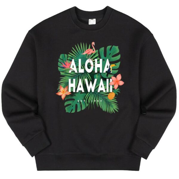 Maroutee Aloha Hawaii Island Flamingo Sweater