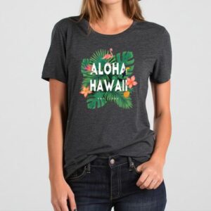 Maroutee Aloha Hawaii Island Flamingo T-Shirt