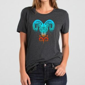 Maroutee Aries Zodiac Sign Colorful T-Shirt