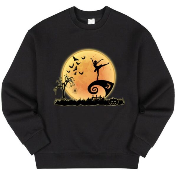 Maroutee Ballet Dancer And Moon Silhouette Dancing Sweater