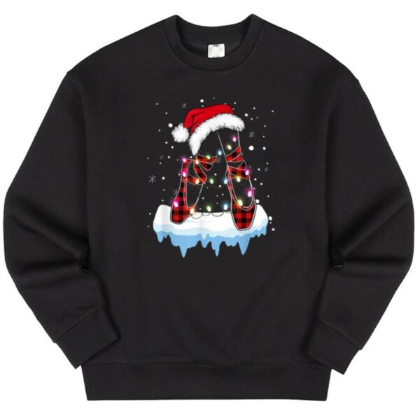 Maroutee Ballet Shoes Christmas Lights Sweater