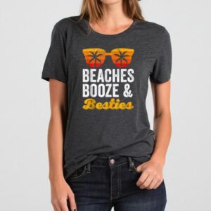 Maroutee Beaches Booze And Besties Bachelorette Beach T-Shirt