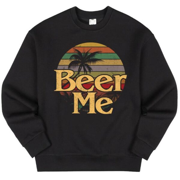 Maroutee Beer Me Vintage Retro California Beach Sweater