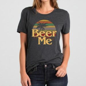Maroutee Beer Me Vintage Retro California Beach T-Shirt