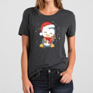 Maroutee Christmas Penguin Snow T-Shirt