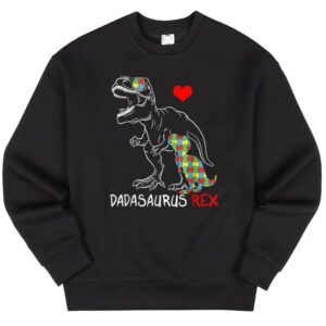 Maroutee Dadasaurus Daddy Rex Autism Awareness Sweater