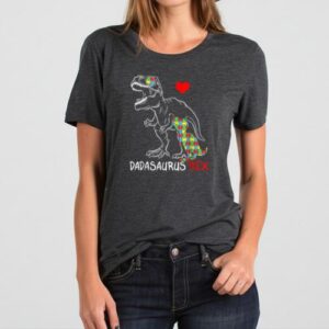 Maroutee Dadasaurus Daddy Rex Autism Awareness T-Shirt
