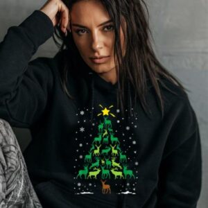 Maroutee Deer Buck Hunting Christmas Tree Hoodie