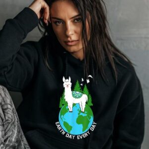 Maroutee Earth Day Every Day Llama EnvironmentGift Hoodie