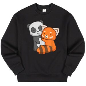 Maroutee Giant Panda And Red Panda Hugging Sweater
