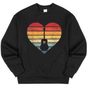 Maroutee Guitarist Retro Sunset Guitar Player Musician Sweater