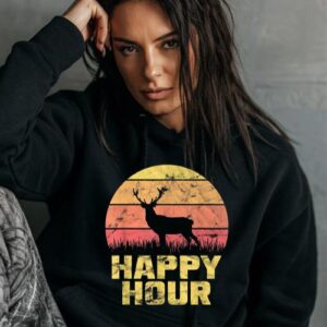 Maroutee Happy Hour Deer Sunset Hoodie