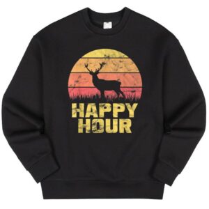 Maroutee Happy Hour Deer Sunset Sweater