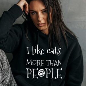 Maroutee I Like Cats More Than People Hoodie
