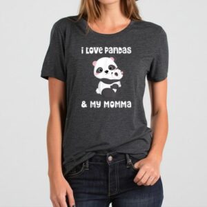 Maroutee I Love Pandas And My Momma T-Shirt