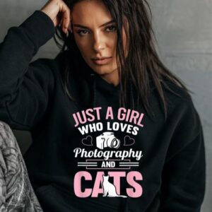 Maroutee Just A Girl Who Loves Photography And Cats Camera Hoodie