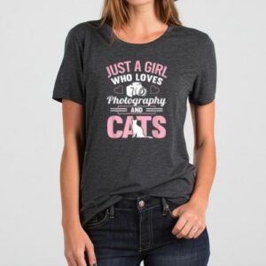 Maroutee Just A Girl Who Loves Photography And Cats Camera T-Shirt