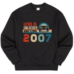 Maroutee Level 15 Unlocked Video Gamer Birthday Sweater