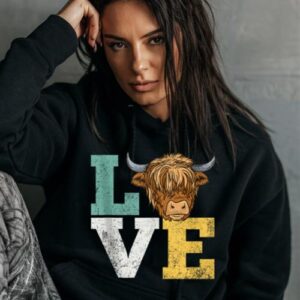 Maroutee Love Cows Farmer Vintage Hoodie