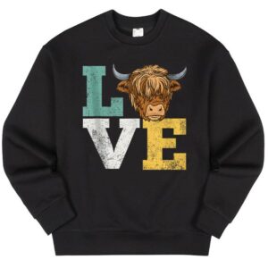 Maroutee Love Cows Farmer Vintage Sweater