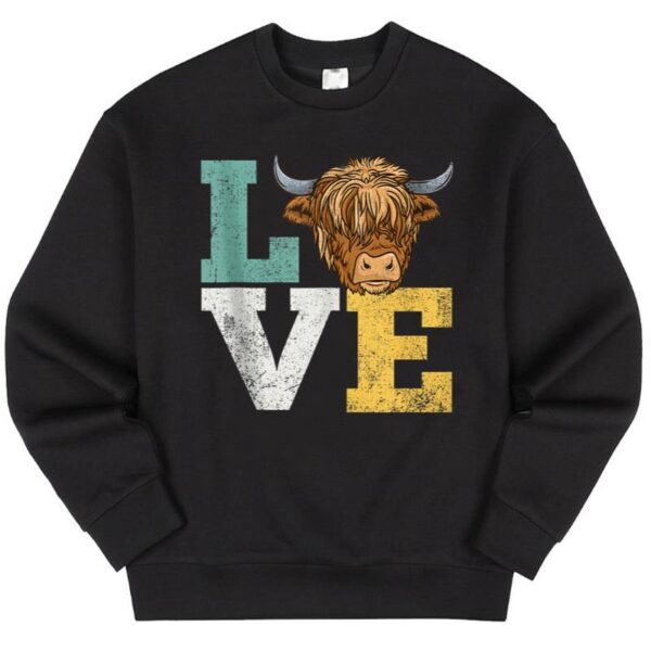 Maroutee Love Cows Farmer Vintage Sweater