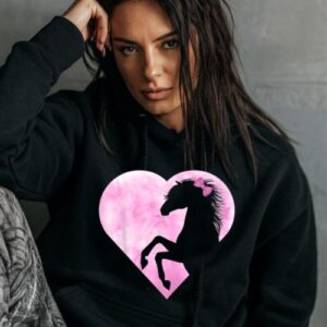 Maroutee Loves Horses Valentines Hoodie