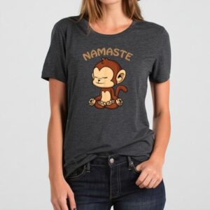 Maroutee Monkey Yoga Namaste T-Shirt