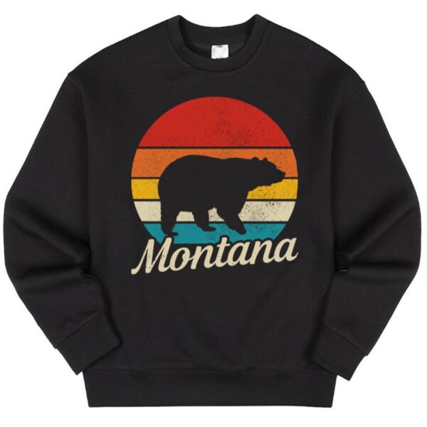 Maroutee Montana Vintage Grizzly Bear Camping Sweater