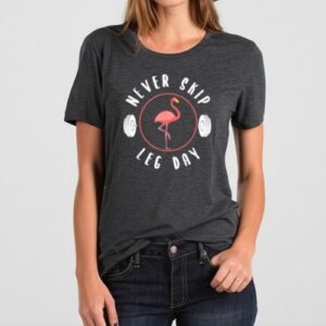 Maroutee Never Skip Leg Day Flamingo T-Shirt