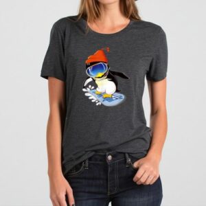 Maroutee Penguin Snowboarding Surfer Winter Hat T-Shirt