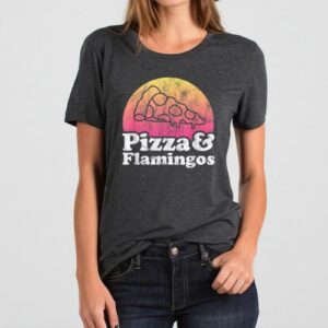 Maroutee Pizza And Flamingos T-Shirt
