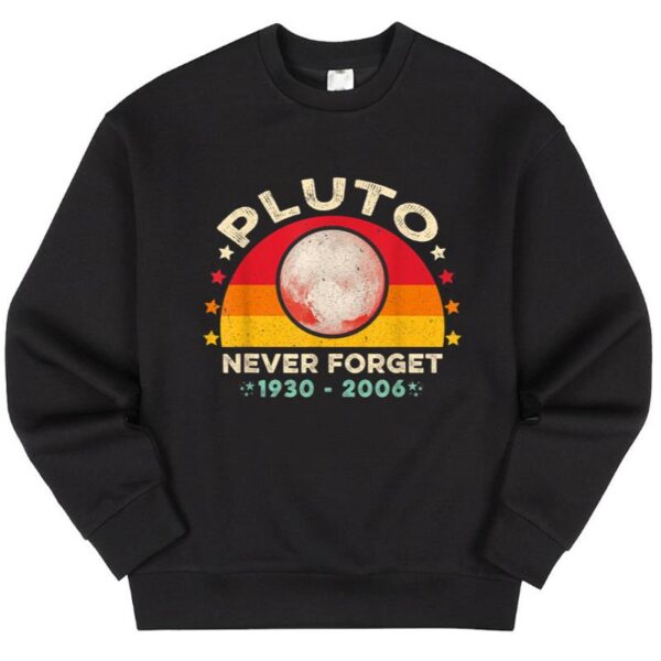 Maroutee Pluto Never Forget Vintage Space Science Sweater