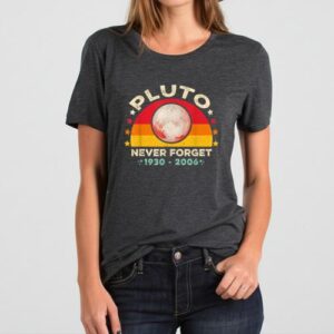 Maroutee Pluto Never Forget Vintage Space Science T-Shirt