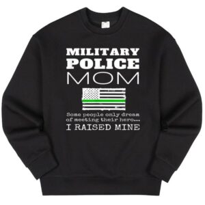 Maroutee Proud Military Police Mom Thin Green Line USA Flag Sweater
