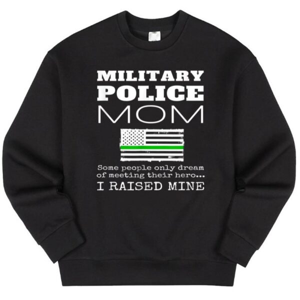 Maroutee Proud Military Police Mom Thin Green Line USA Flag Sweater