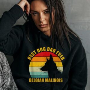 Maroutee Retro Best Belgian Malinois Dad Ever Hoodie