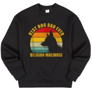 Maroutee Retro Best Belgian Malinois Dad Ever Sweater