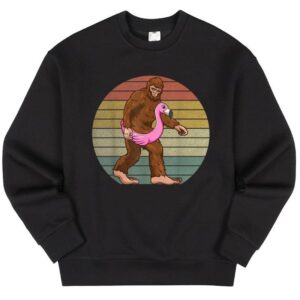 Maroutee Sasquatch Bigfoot Carrying Flamingo Sweater