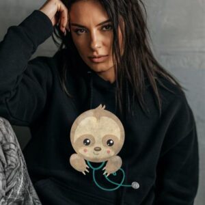Maroutee Sloth With Stethoscope Nurse Doctor Hoodie