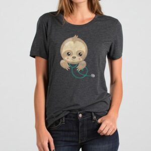 Maroutee Sloth With Stethoscope Nurse Doctor T-Shirt