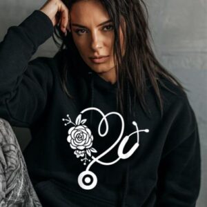 Maroutee Stethoscope Flower Doctor Nurse Hoodie