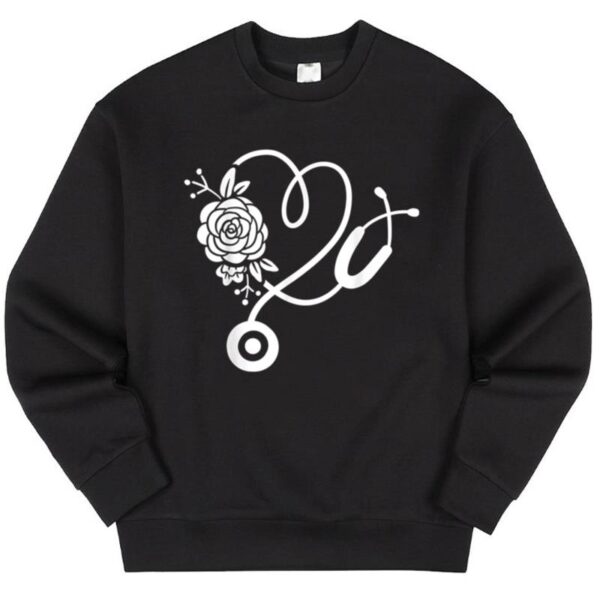 Maroutee Stethoscope Flower Doctor Nurse Sweater