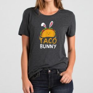 Maroutee Taco Bar With Bunny Ears Easter Taco Rabbit Mexican Foodie T-Shirt