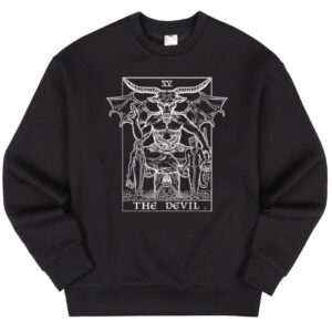 Maroutee The Devil Tarot Card Baphomet Gothic Halloween Sweater